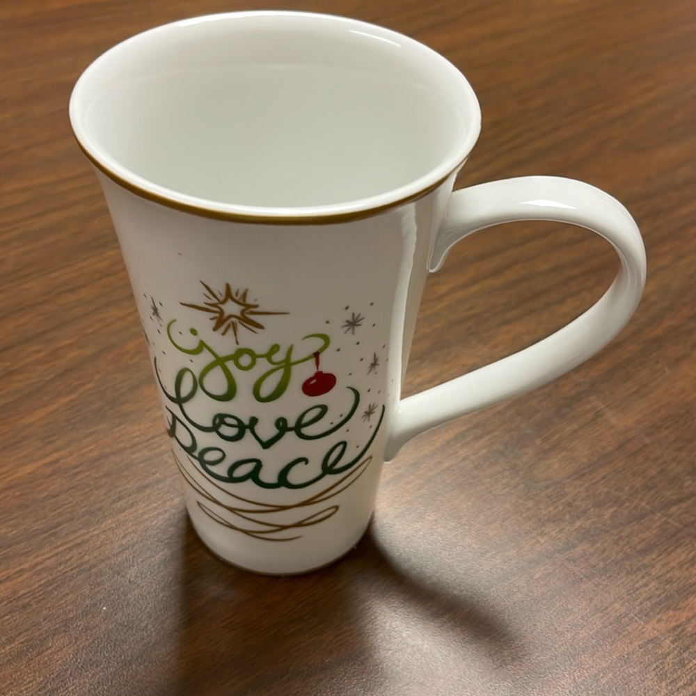 222 Fifth Joy Love Peace mug